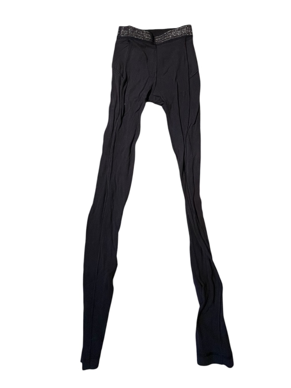 Lululemon Black with Spandex Sparkly Waistband Leggings Small